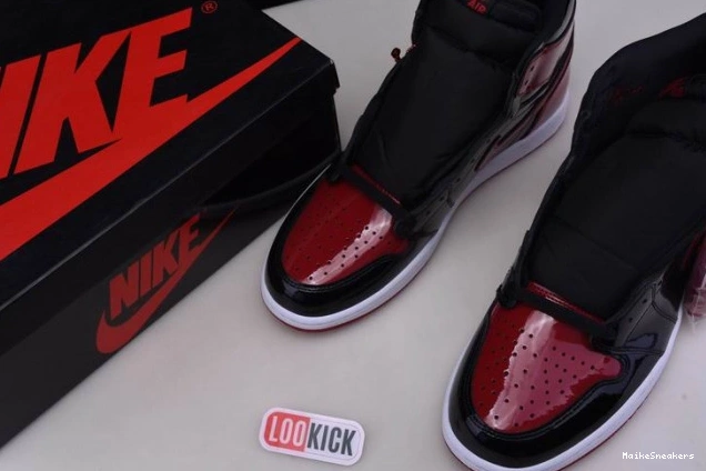 MaikeSneakers Patent 555088-063 Jordan 1 High Bred OG Air 0629
